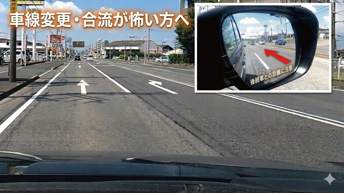 車線変更や合流が怖いペーパードライバー向けの練習イメージ